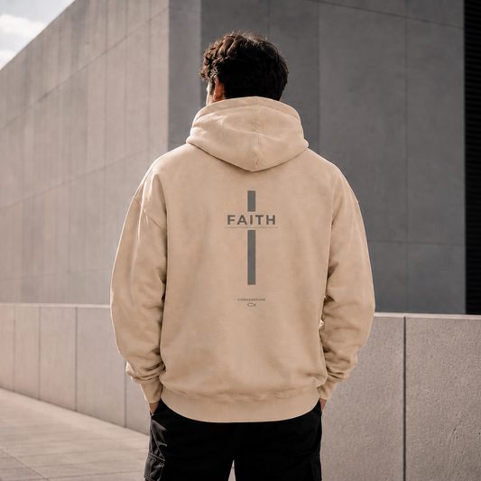 Faith Cross Hoodie - Light