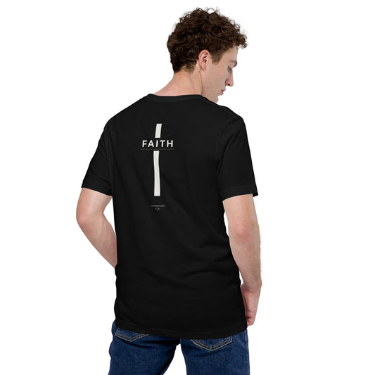 Cornerstone Wear unisex black t‑shirt mockup.